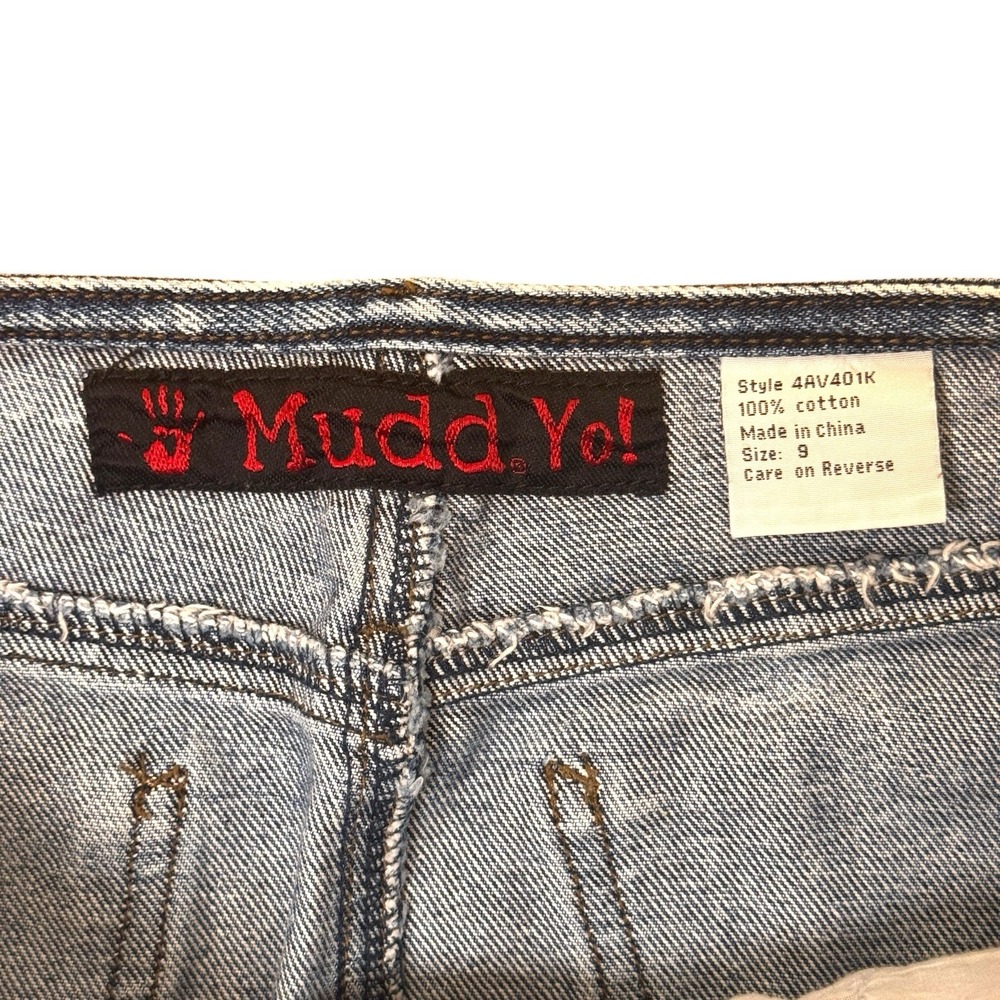 Mudd Denim Mini Skirt Jrs Sz 9 29x14 Low Rise Y2K 2000s Vintage Gen Z Aesthetic - Picture 4 of 12